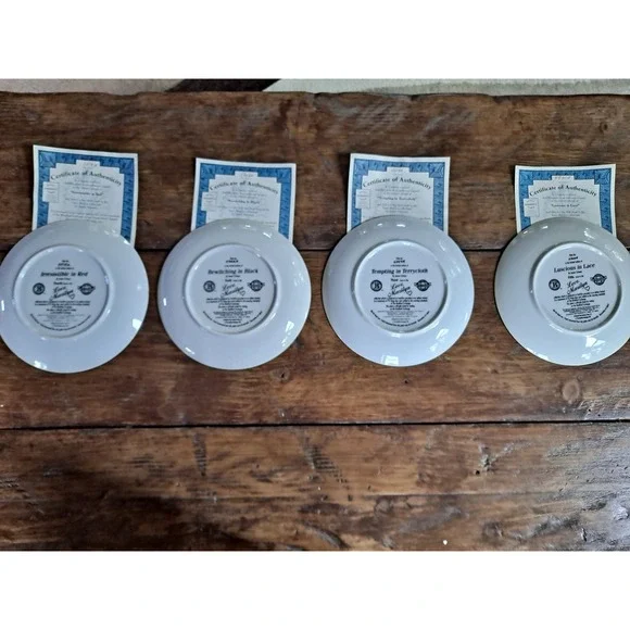 Love, Marilyn Knowles Collectors Plates Set of 4 with COA Gold Trim Decor - Picture 6 of 8